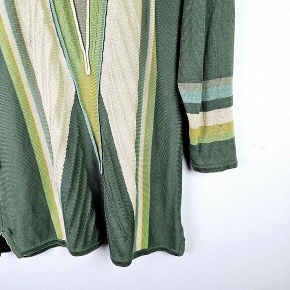 Vintage 1980's Bergati Coogi Style Knit Sweater, Shades of Green, XL, EUC - Picture 9 of 11